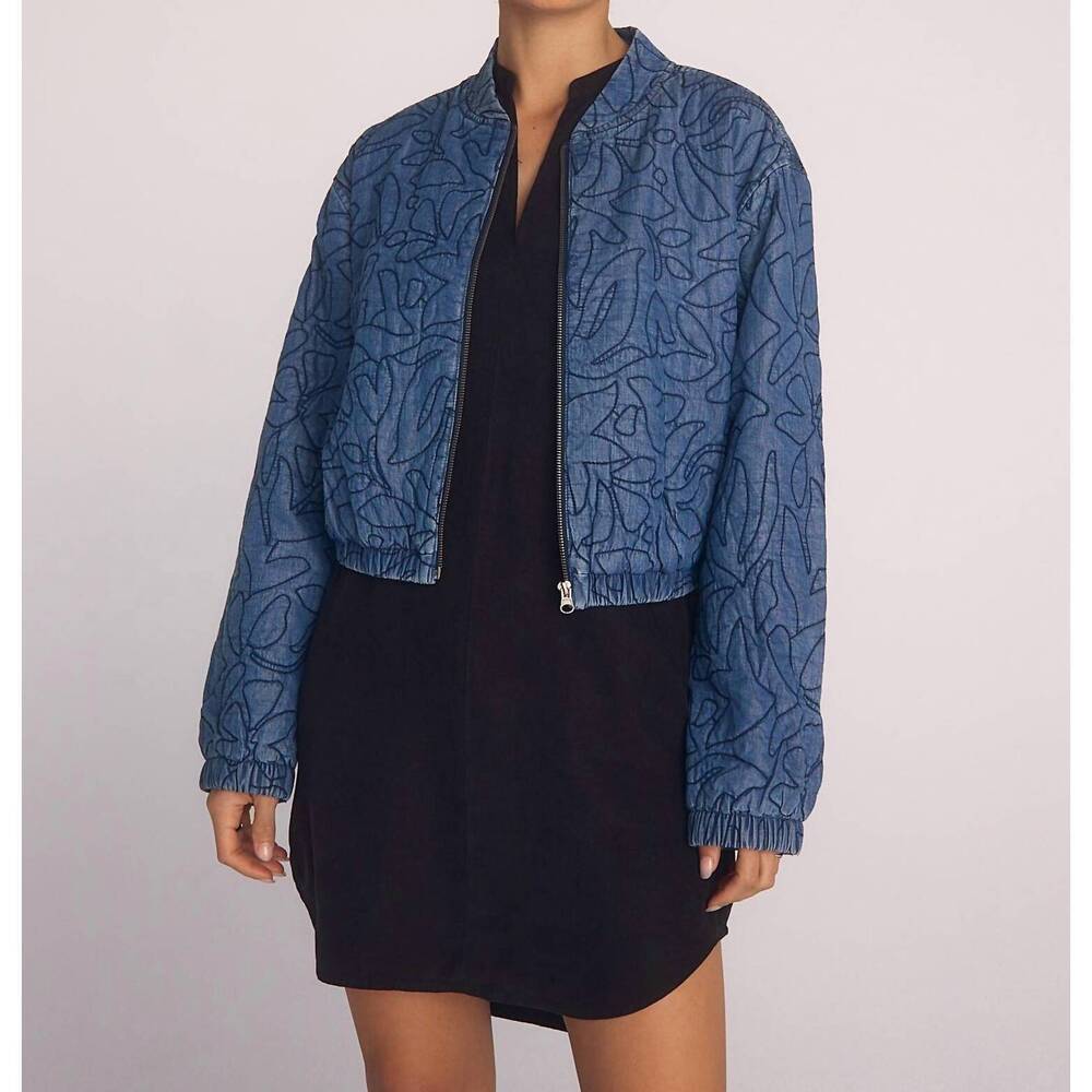 NEW BELLA DAHL cropped flora jacket in indigo